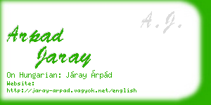 arpad jaray business card